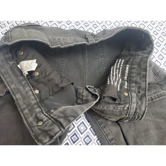 Ameeican Eagle Ne(X)t Level Flex Women's Denim Black Distressed Jeans Size 28x28 - Picture 13 of 16